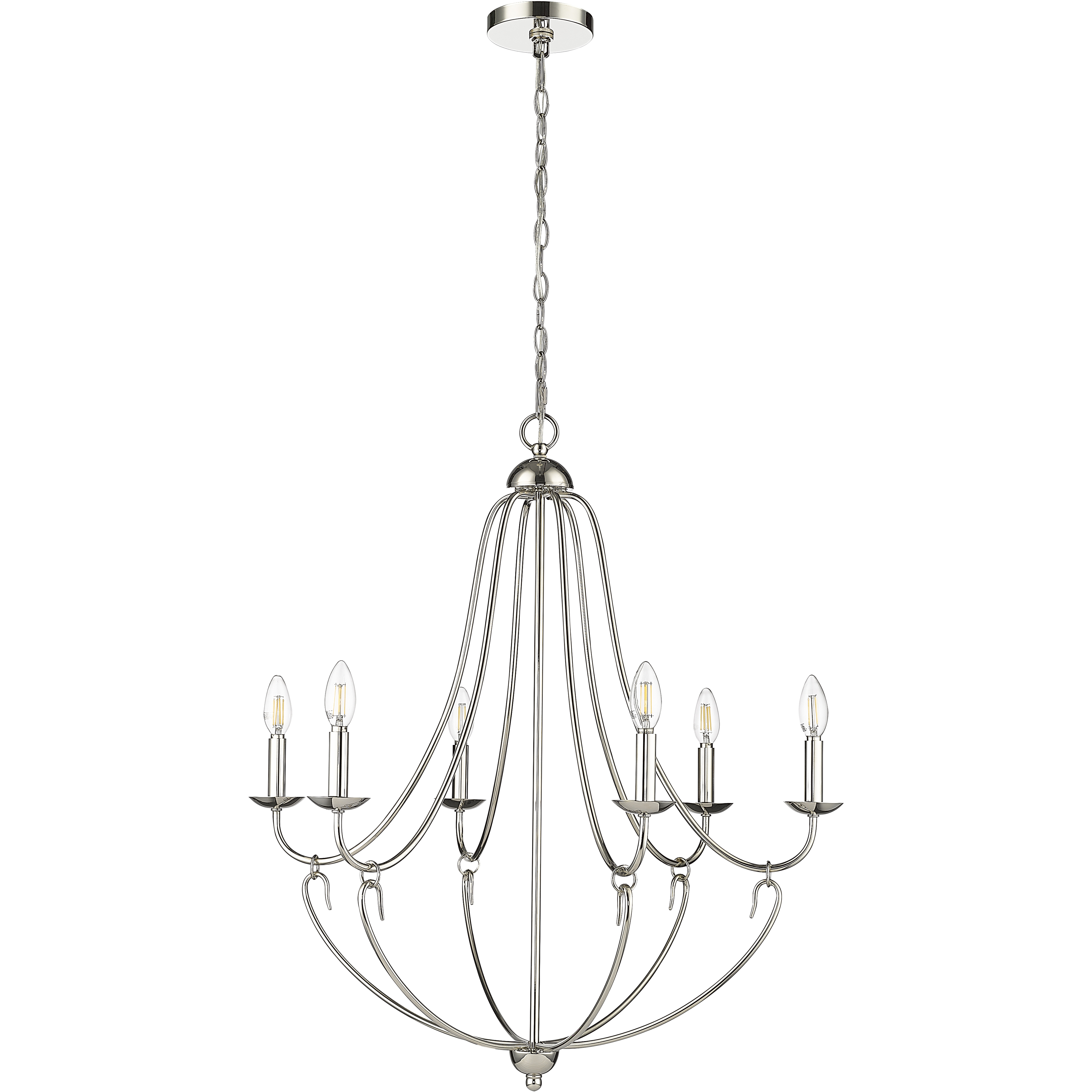 Eisley 6 Light 28.5 inch Polished Nickel Chandelier Ceiling Light
